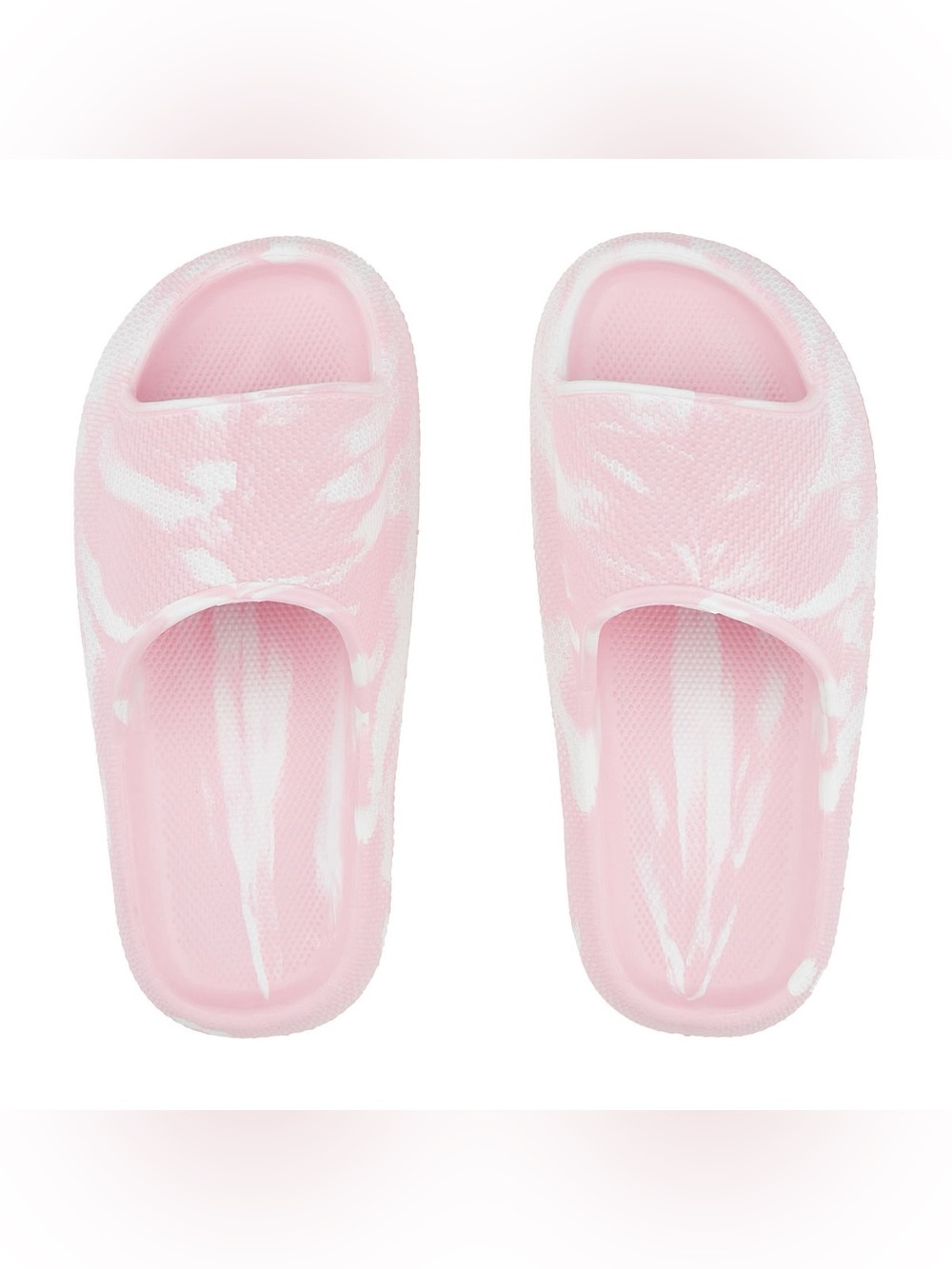 Pink and White Tie-Dye Slide Sandals